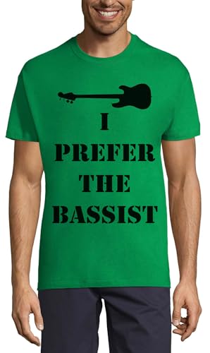 T-shirt Crew Neck homme en coton vert avec motif pour musicien