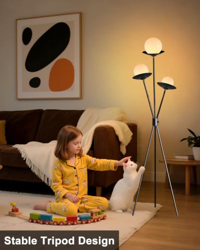 Image of Lightdot Globe Floor Lamp with LED Bulbs Included, Dimmable Floor Lamps,Unique Modern Standing Tall Lamp for Bedroom Living Room /Sofa Beside /Corner Decor-Gold
