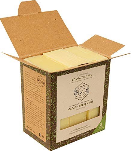 Crate 61, Vegan Natural Bar Soap, Cocoa Tea Tree, 3 Pack, Handmade Soap With Premium Essential Oils, Cold Pressed Face And Body Bar Soap For Men And Women (4 oz, 3 Bars) Cocoa Tea Tree 3 Pack