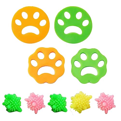 WYRGQIQN 4 Pezzi Raccogli Animal, 5 Palline lavatrici, Riutilizzabile Depilatore per Animali Domestici per di Pelliccia di Gatto in Lavatrice e Asciugatrice