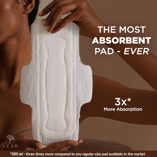 Sanitary Pads for Women By AZAH (Pack of 40 XL) 100% Organic Sanitary Pads for Women High Absorption Cotton Sanitary Pads for Women Soft and Rash... - Image 5