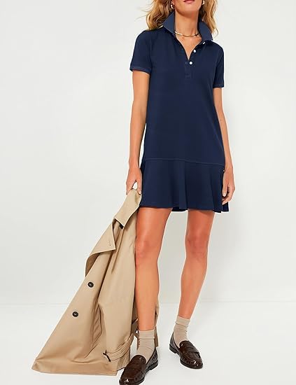 Image of YEXPINE Polo Dress for Women Short Sleeve Ruffle Hem Golf Tennis Summer Mini Dresses