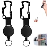 💕Fácil de usar: la cuerda de la Llavero Retráctil puede extenderse 1,96 pies, lo que es suficiente para llegar cómodamente al lugar donde su brazo puede alcanzar. Fácil de usar, lo que le permite ingresar de inmediato sin enredar los cables.