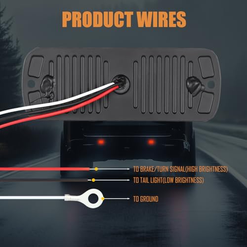 AT-HAIHAN Pack of 2 Aluminum Housing Red LED Trailer Stop Brake Turn Tail Lights, DOT Compliant Waterproof Surface Mount Lighting for Truck Tractor Jeep RV by AT-HAIHAN - Image 6