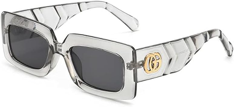 Small Square Sunglasses Fashion Cute Sunscreen Sunglasses Trend Candy Color Sunglasses Transparent Gray Frame Black Gray Flakes