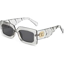 Small Square Sunglasses Fashion Cute Sunscreen Sunglasses Trend Candy Color Sunglasses Transparent Gray Frame Black Gray Flakes