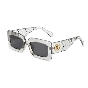 Small Square Sunglasses Fashion Cute Sunscreen Sunglasses Trend Candy Color Sunglasses Transparent Gray Frame Black Gray Flakes