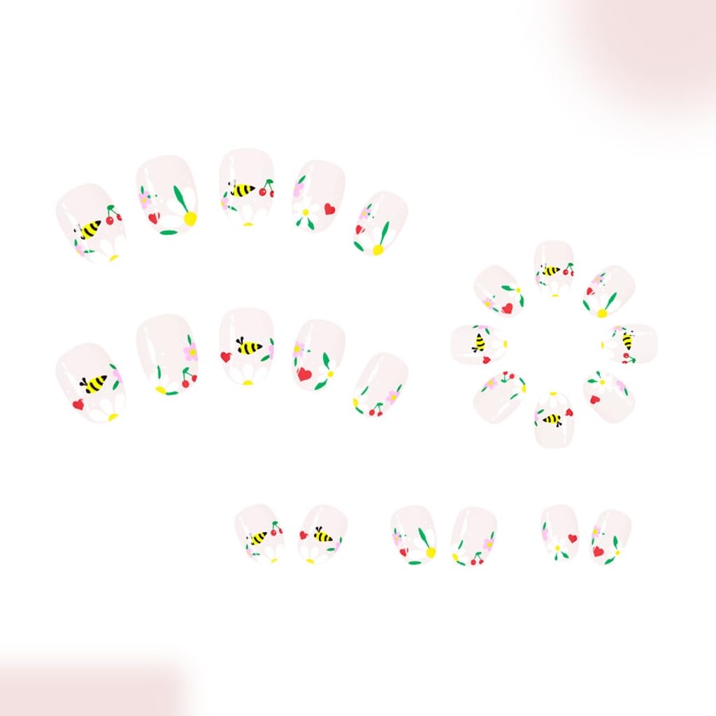 24Pcs Square Fake Nails Artificial Nails Acrylic False Nails Glues On Nails Designs French Nails Tips