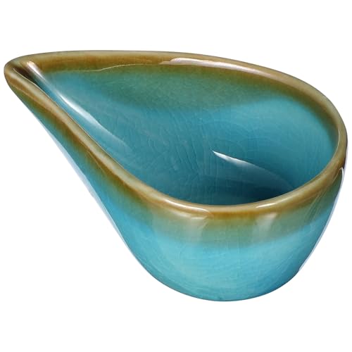 Gogogmee Plato de Cerámica Azul Fácil de Limpiar para Aceites y Faciales para Uso Personal y Baño