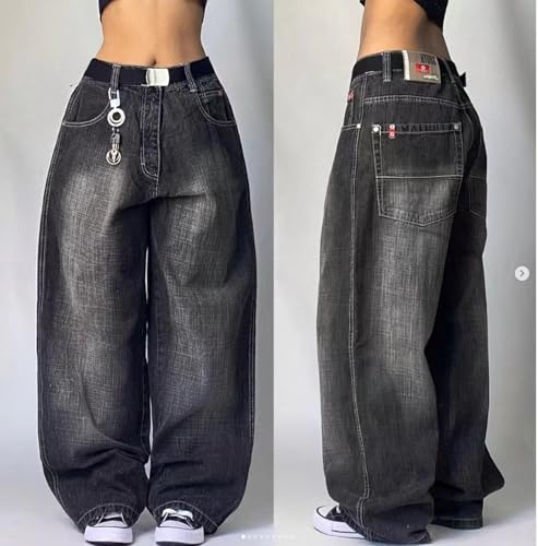 Womens Baggy Hip Hop Jeans Y2k Hip Hop Boyfriend Loose Jeans Pants3
