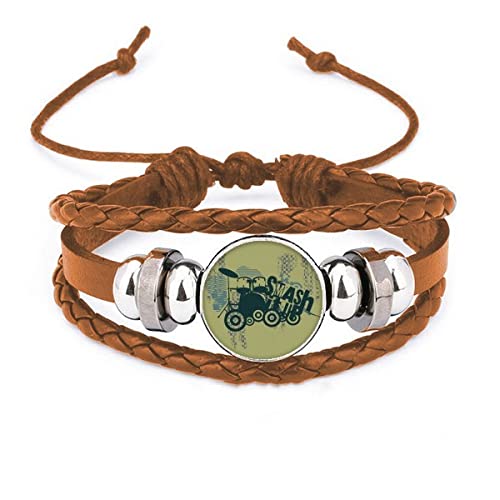 Bracelet en cuir motif musique et graffiti pour passionnés de style urbain