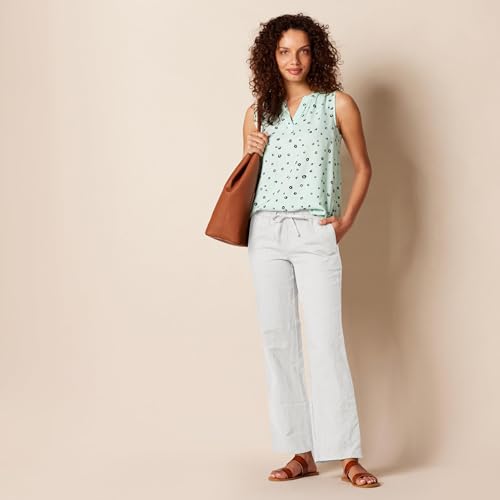 Image of Amazon Essentials Women's Linen Blend Drawstring Relaxed Fit Wide Leg Pants (Available in Plus Size)