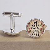 Runde Glas-Manschettenknöpfe, Aufschrift 