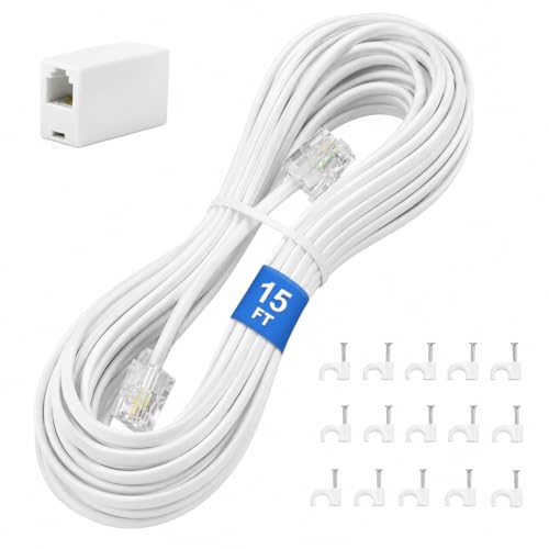 Uvital Phone Extension Cord 15 FT, Telephone Extension Line Cable