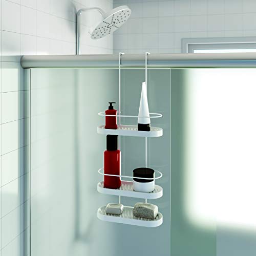 Suporte Porta Shampoo De Box Wave, Metaltru, Branco com Branco