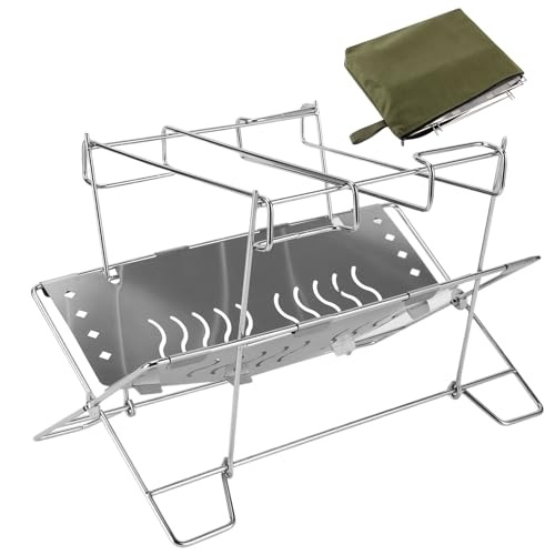 Barbacoa parrilla rack de patio trasero estable y plegable 2
