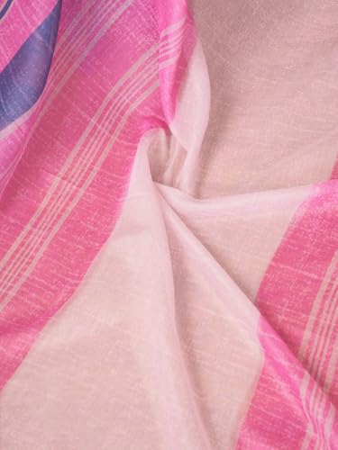 Image of Satrani Women's Chanderi Cotton Printed Ready To Wear One Minute Pre Pleated Readymade Saree with Unstitched Blouse Piece
