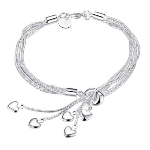 Bracelet Feng Shui cœur et pompon multicouche pour femmes et filles