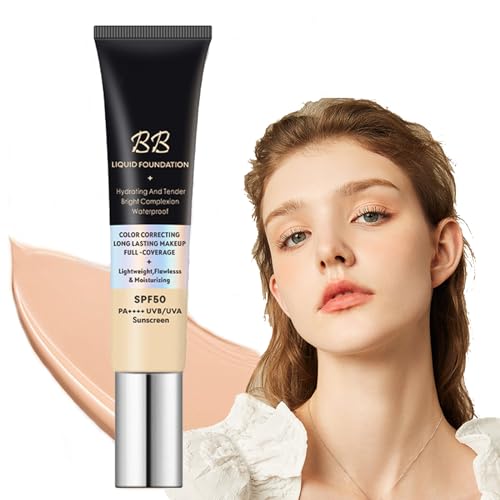 30g BB Cream Probuk Beauty Cream Maquillaje, Crema con Color, 4 EN 1 Beautifying Crema Hidratante con SPF 50, Unifica, Protege e Hidratante Corrector Permeable al aire Brillo Natural