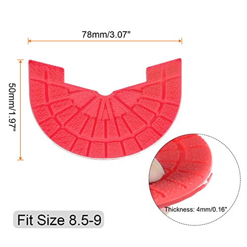 Image of HARFINGTON 2pair Shoe Sole Protector for Sneakers Size 8.5-9 Non Slip Pad Heel Plates Repair for Men and Women, Red