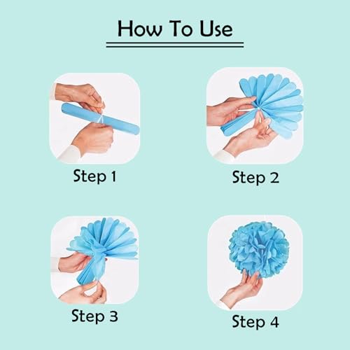 Pompons en papier de soie vert sauge pour sublimer une salle vide - 4