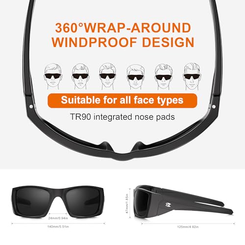 suoso Polarized Sports Sunglasses for Men: Women UV400 Protection Wrap Around Sun Glasses for Fishing Cycling Running TR90 — view 4