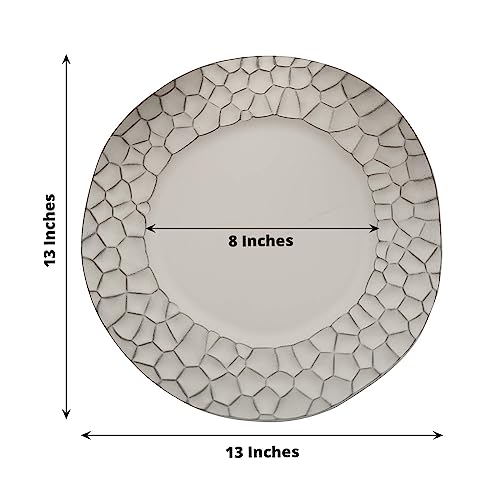 Set de 6 platos desechables grises mate de plástico 13" miniatura 3