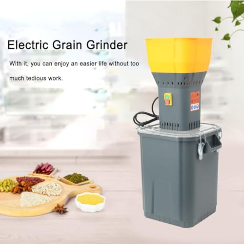 Image of Grain Mill Corn Grinder, 1000w Electric Feed Ginder Mill 30L | Dust-Free Dry Cereals Grinder with Detachable Hopper & 5 Sieves for Wheat Corn Grain Spice Coffee Beans 7.9 Gallons
