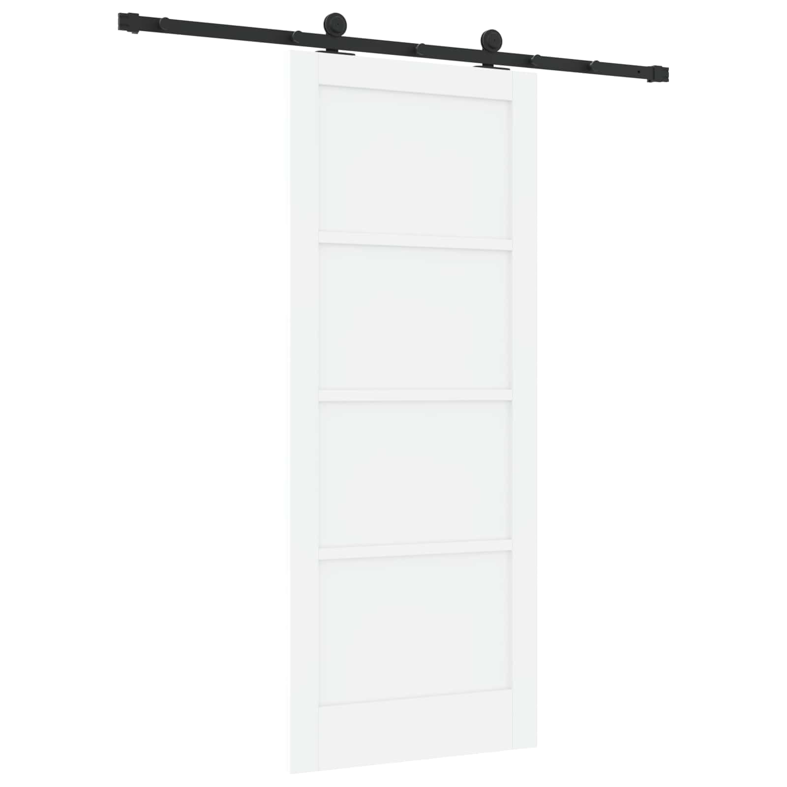 Puerta corredera de madera de pino maciza, 83 x 202 cm, color blanco y