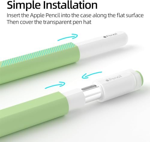 Image of Pencil Case for Apple Pencil (USB-C) 3rd Generation Silicone Protective Cover Sleeve, Supports Magnetic Attachment 3rd Gen (Matcha Green)