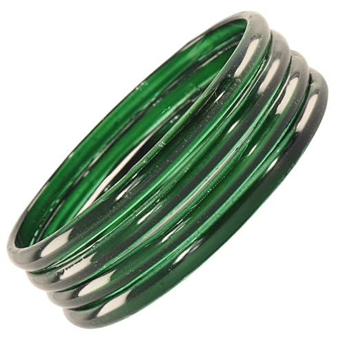 Image of STYOLLO Viral Jelly Plain Transparent Glass Kada Set For Women & Girls | Kanch Kada For Girls | Daily Ethnic Traditional Jewelry | Glossy Classic Fashion Kangan For Wedding, Festive & Parties - Set Of 4