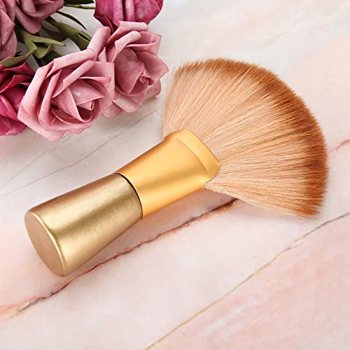 Goldener weicher großer fächerförmiger Salonstylist Barbier Hals und Gesicht Staubpinsel für Haarreinigung und Haarstyling Barbierwerkzeuge Friseurpinsel