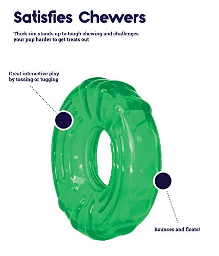 Image of Petstages Orka Tire Green Treat-Dispensing Dog Chew Toy