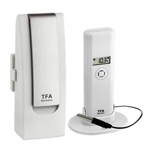 TFA Dostmann WEATHERHUB - Sistema de vigilancia por Internet con transmisor higrómetro térmico con Sensor de Temperatura Profesional, Color Blanco, 138 x 101 x 291 mm