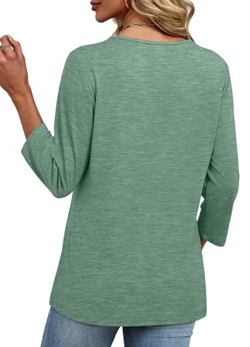 Image of XIEERDUO 3 /4 Length Sleeve Womens Tops V Neck T Shirts Summer Clothes Basic Blouses Dressy Casual 2026 Spring Outfits