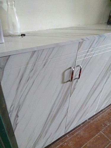 Self Adhesive Vinyl Glossy Marble Wall Paper Granite Shelf Liner for Kitchen Countertop Backsplash Table Furniture Arts Crafts Decal (24 by 117 Inches) - Thumbnail 4