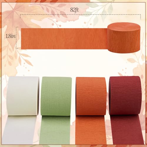 Image of Fall Party Decorations 8 Pcs Crepe Paper Streamers Party Decorations
