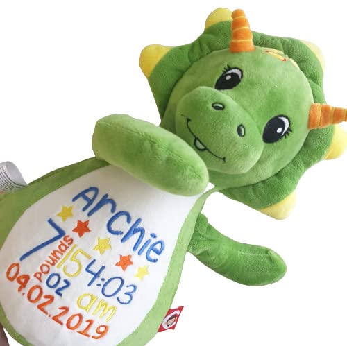 Personalised dinosaur teddy new baby 