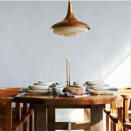 YXTSIMV 17.7'' Extra Large Glass Pendant Light Mid Century Modern Hanging Lamp Farmhouse Vintage Lamp Nordic Coastal Chandelier for Dining Room Kitchen Island Bedroom Living Room - Image 4