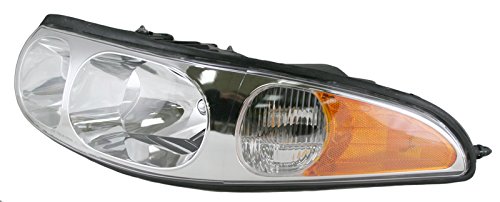 Image of TRQ Driver Side Headlight Assembly Compatible with 2000-2005 Buick LeSabre Custom without Lined or Fluted Hi-Beam Lens GM2502204