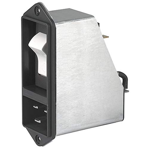 EF12.ABDWF160C0.2110.01, EF12 Series Power Entry Module with TA45 Series Circuit Breaker, IEC 60320-C20 Filtered Inlet, Front Side Screw Mounting, 16A Standard