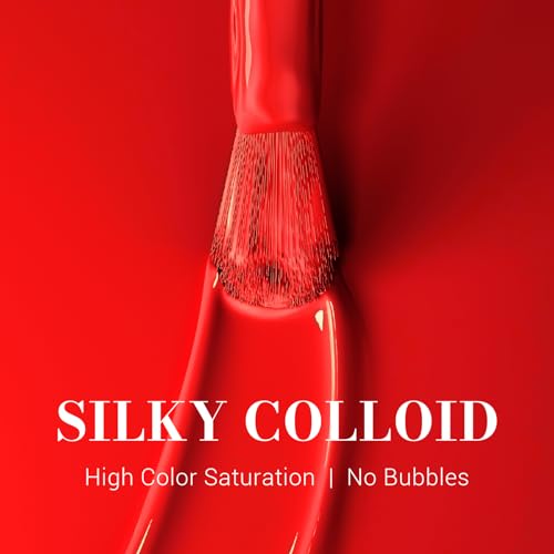 Image of MelodySusie Light Red Gel Nail Polish, 0.5 fl oz Soak Off UV LED Bright Red Gel Polish Gift for Women Nail Art Manicure Salon DIY Nail Design Decoration at Home-068-A2805