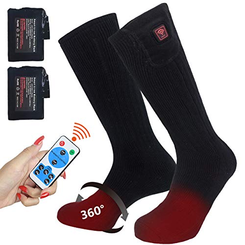 CREATRILL Heated Socks w/Rechargeable Batteries, Men Women Winter Heating Thermal Sock w/Remote Control