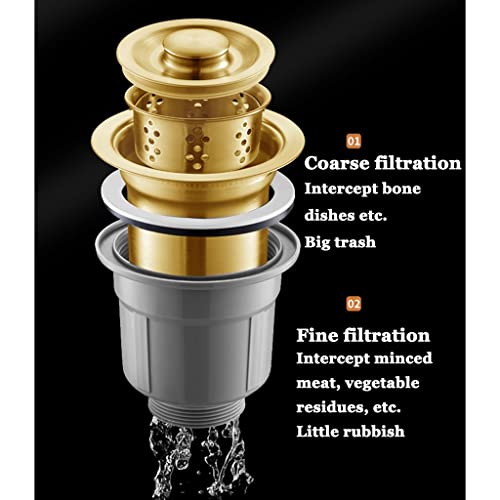 Évier acier inoxydable or brossé 82 cm sous plan de haute résistance - 7