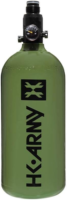 HK Army 48ci/3000psi Aluminum Compressed Air HPA Tank - Refillable High Pressure System for Paintball & Airsoft Gear - Olive