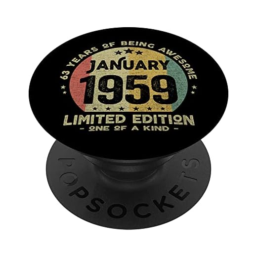 Regalo 63 años Cumpleaños Hombre Mujer - Enero 1959 PopSockets PopGrip Intercambiable