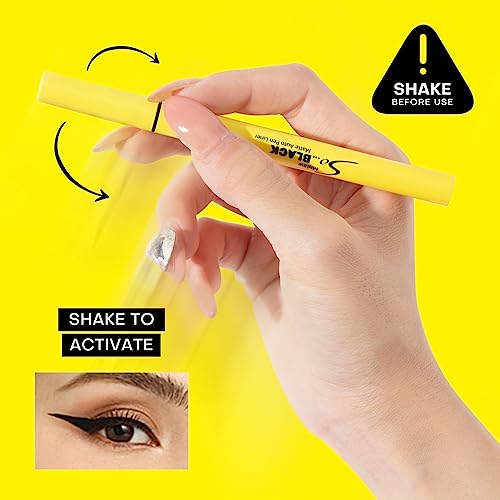 Mistine So Black Waterproof Eyeliner Smudge Proof Black Liquid Eyeliner With Precise Flex Tip,Ultra-Silky Formula,Quick Drying Black Eyeliner Pen,Vegan & Cruelty-Free,1 Count #TOP7