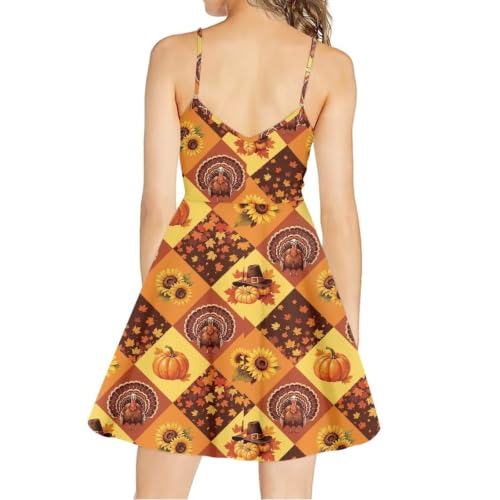 Image of Women's Spaghetti Strap Dress Summer Casual Swing Sundress Girls Beachwear Swing Mini Dress