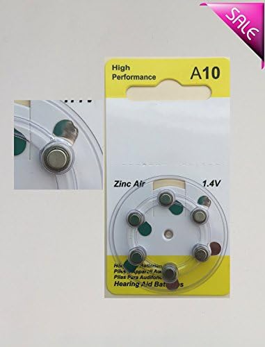 6 piece Size 10 A10 10 10A 1.4V RSS Card Zinc-Air Hearing Aid Alkaline battery US Fast Shipping