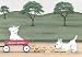 West highland terrier (westie) family takes wagon ride / Lynch folk art print